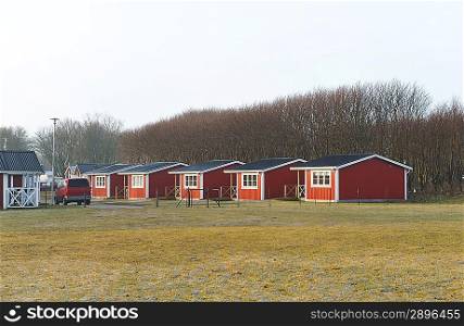Wood houses of camping in Sweden