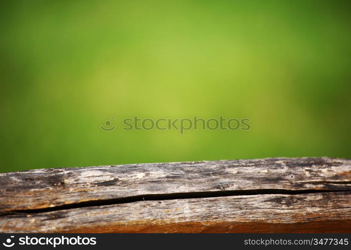 wood in grass nature background