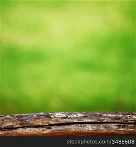 wood in grass nature background