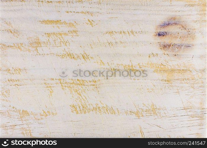Wood painted white worn and scratched background texture.