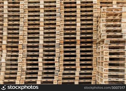 Wood pallets stacked