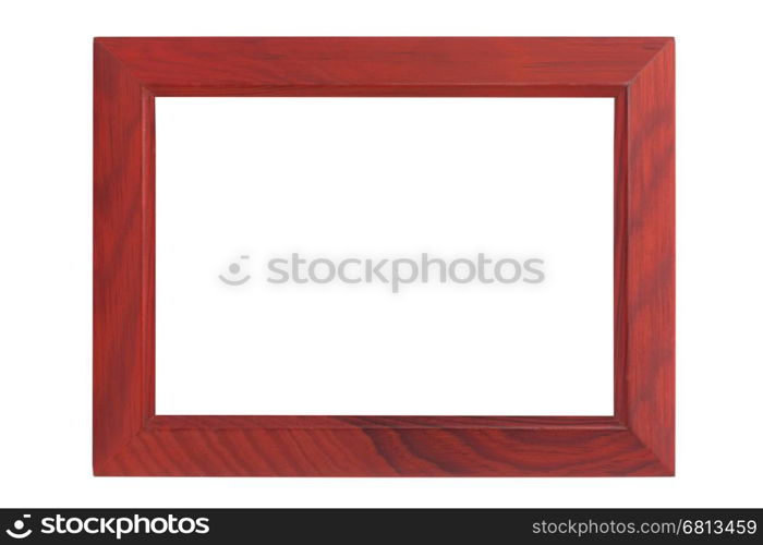 Wood picture frame on white background