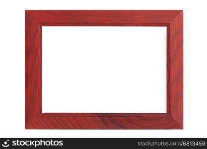 Wood picture frame on white background