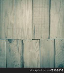 Wood plank wall background in retro filter effect