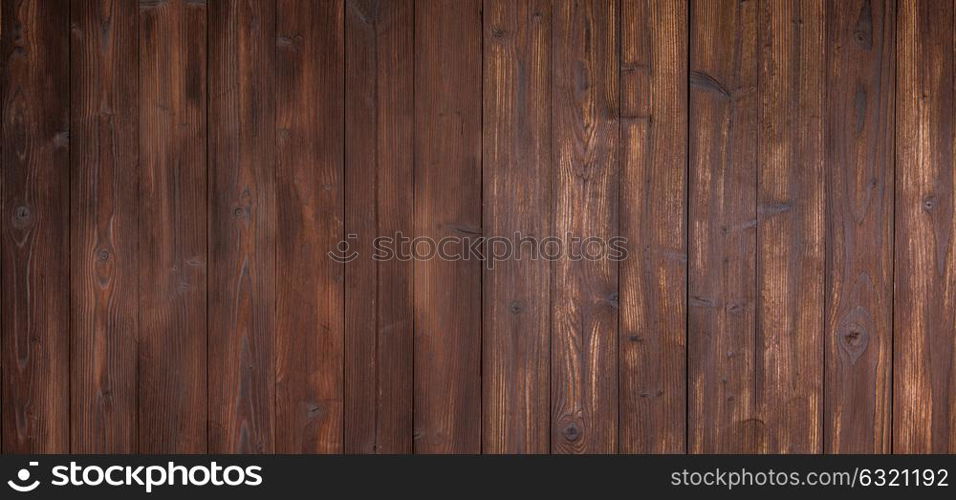 Wood planks background. Brown painted natural wood planks background