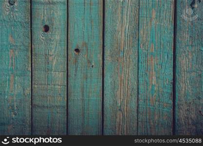 Wood planks with blue paint in rustic look