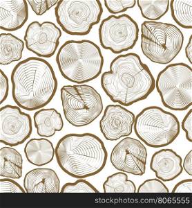 Wood ring saw cuts seamless pattern. Wood ring saw cuts seamless pattern vector illustration