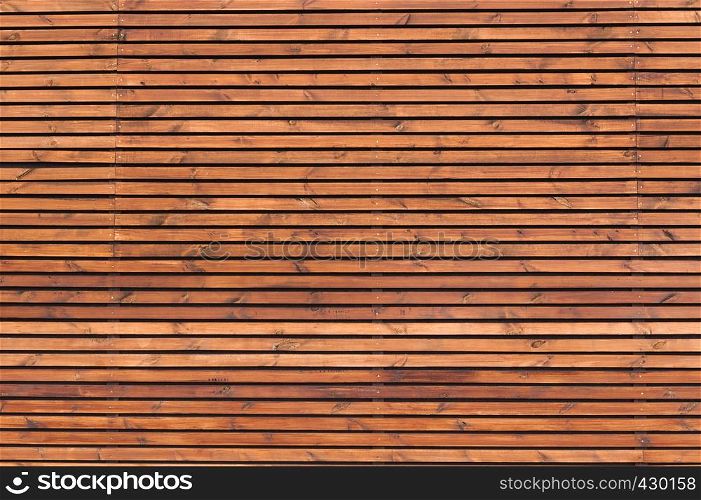 wood slats timber wall varnished as background