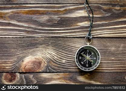 Wood texture with compass
