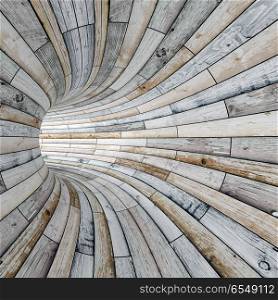 Wood textured tunnel. Wood textured tunnel. Mixed media
