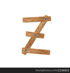 wooden alphabet - letter Z  on white background. wooden alphabet - letter Z  