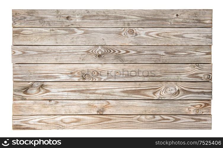 Wooden background with natural wood pattern. Grungy rustic wooden desk isolated on white background