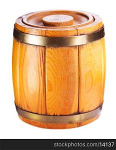 wooden barrel isolated on white background