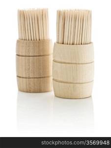 wooden barrels with toothpicks