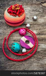 Wooden beads and accessories for needlework