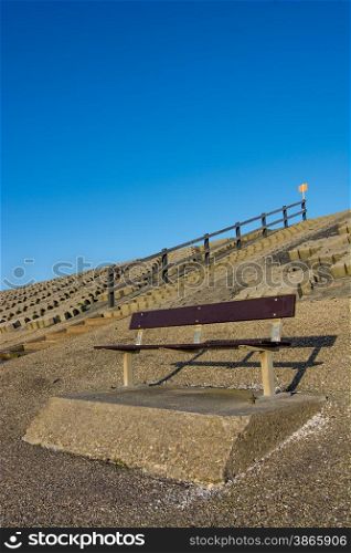 wooden bench at the beach