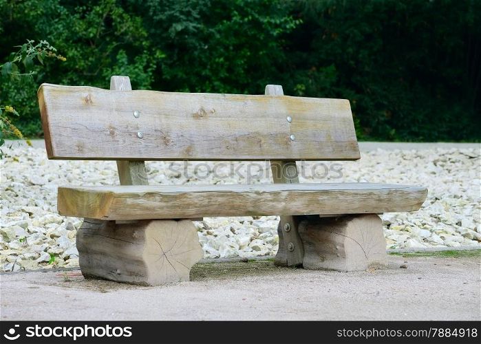 wooden bench in park