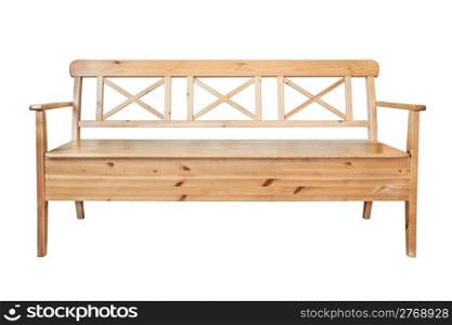 Wooden bench isolated on white