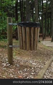wooden bin on a magical park