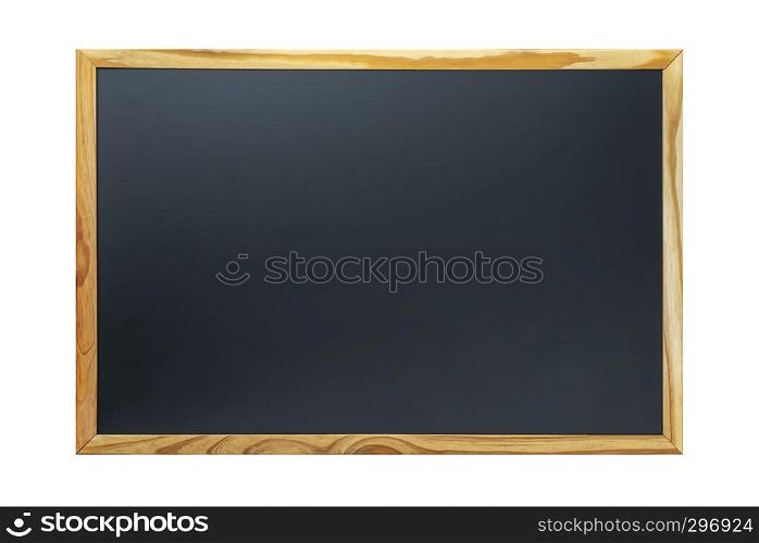 Wooden blackboard isolated on white background.