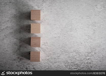 Wooden blocks, used for domino games, Arrange in rows