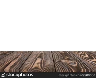 Wooden board empty table top on of blurred background. Perspective brown wood table over blur in coffee shop background - can be used mock up for montage products display or design key visual layout.. wooden brown textured backdrop isolated white background