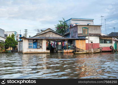 Wooden boat in Mekong Delta, Vietnam