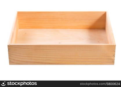 wooden box isolated on white background