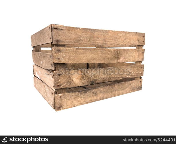 Wooden box on white