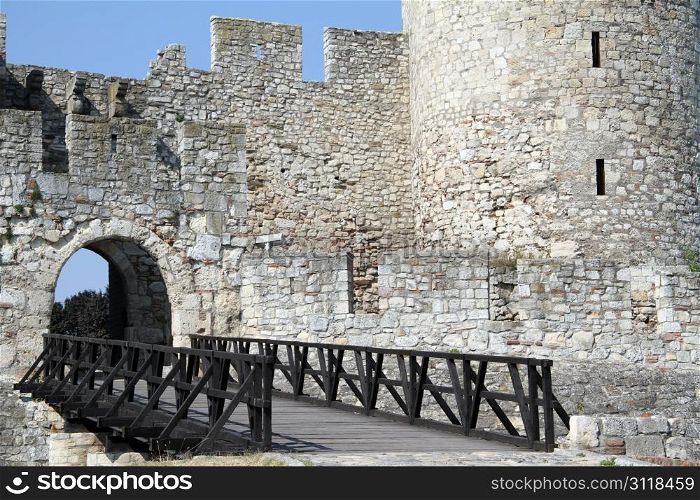 Wooden bridge an d fortress in Beograd, Serbia