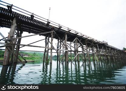 Wooden bridge in Sangkhlaburi in western Thailand
