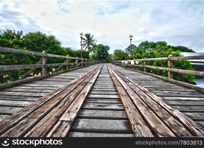 Wooden bridge in Sangkhlaburi in western Thailand