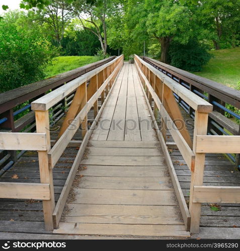 Wooden bridge in the park