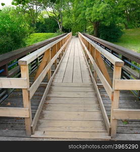 Wooden bridge in the park