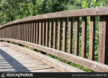 Wooden bridge in the province of Girona, Spain