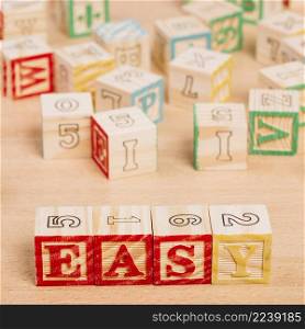wooden bright cubes with easy title