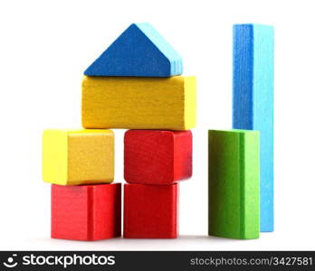 Wooden building blocks.