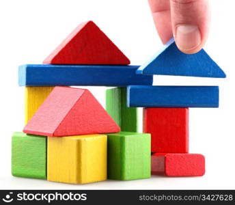 Wooden building blocks.