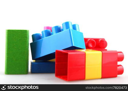 Wooden building blocks.