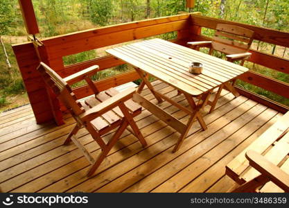 wooden chair in nature relaxation place