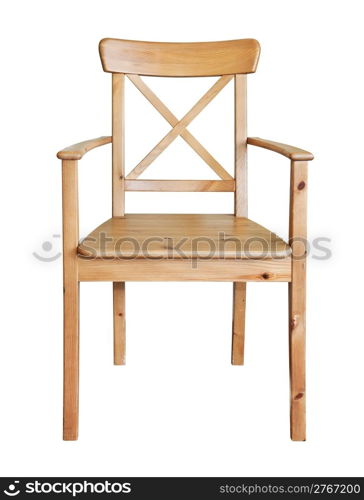 Wooden chair, isolated on white background