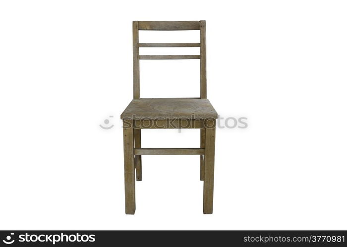 Wooden Chair on White Background