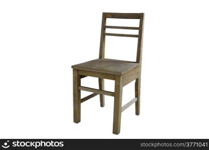 Wooden Chair on White Background