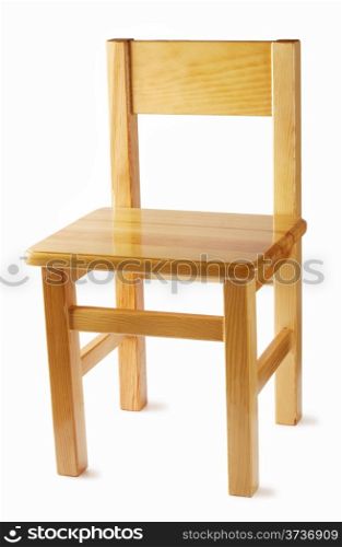 Wooden chair with a back isolated on white background