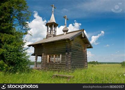 Wooden chapel of Alexander Nevsky,Kenozerye. Arkhangelsk region, Russia