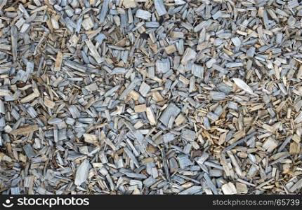 Wooden chips or bark mulch, background, detail
