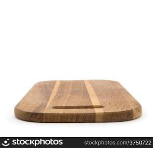 Wooden chopping board isolated on white background