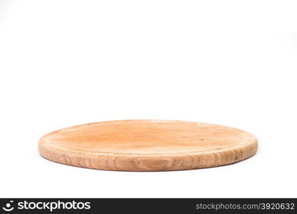 Wooden chopping board isolated on white background