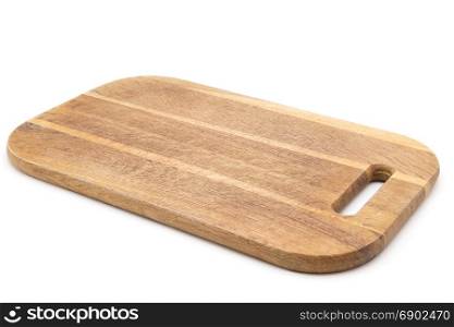 Wooden chopping board isolated on white background