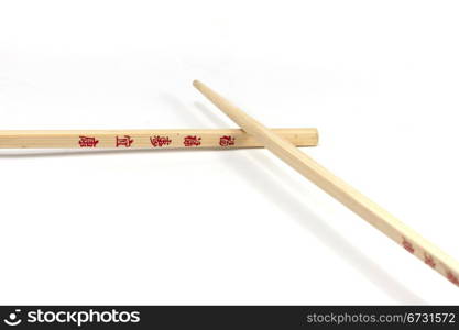 wooden chopsticks used by Asian people to eat